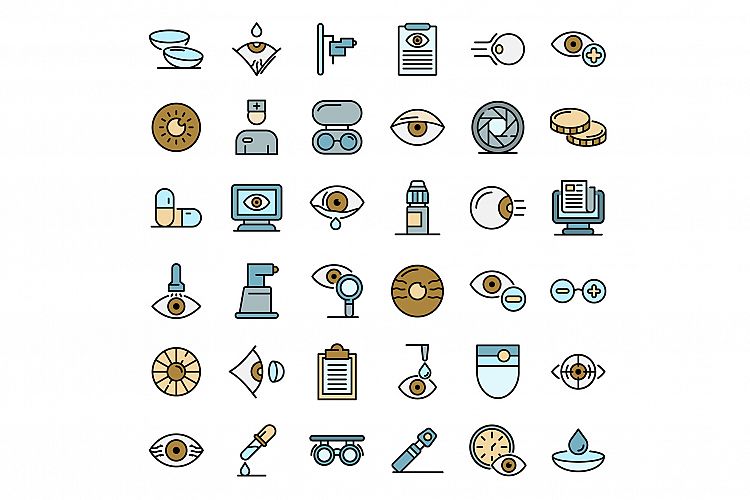 Eye examination icons vector flat example image 1