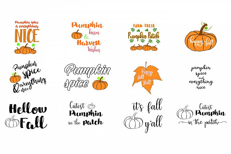 Pumpkin 12 Designs- SVG Cut files,T shirt design,mug, cricut