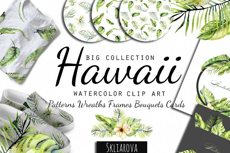 Hawaii. Big tropical clip art.