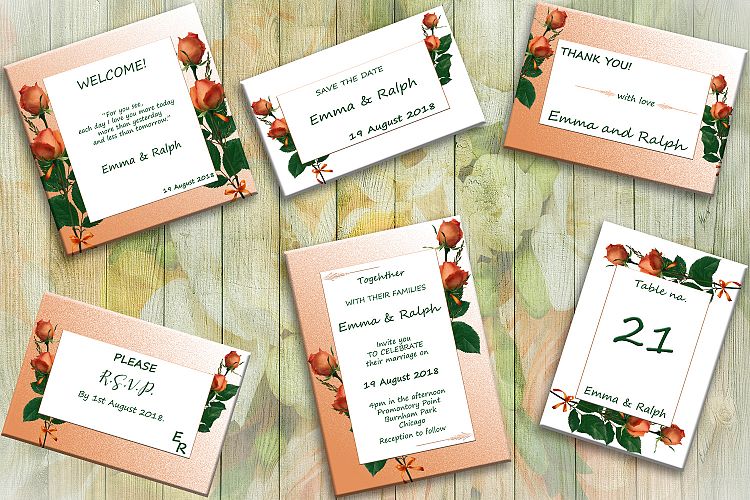 Rose Wedding Invite Cards