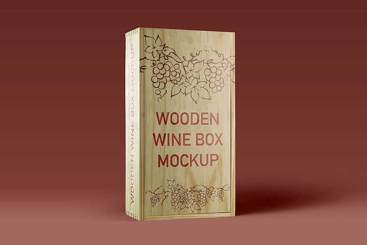 Wooden Wine Box Mockup