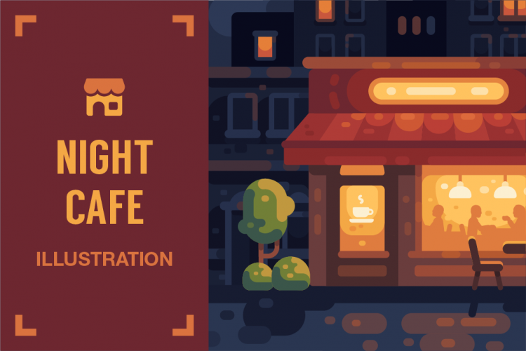 Night street cafe