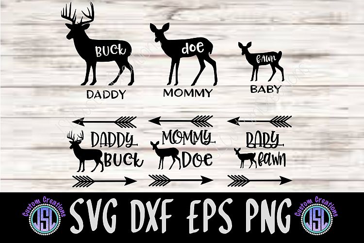 Deer Family Set of 6 Bundle | SVG DXF EPS PNG Cut FIle