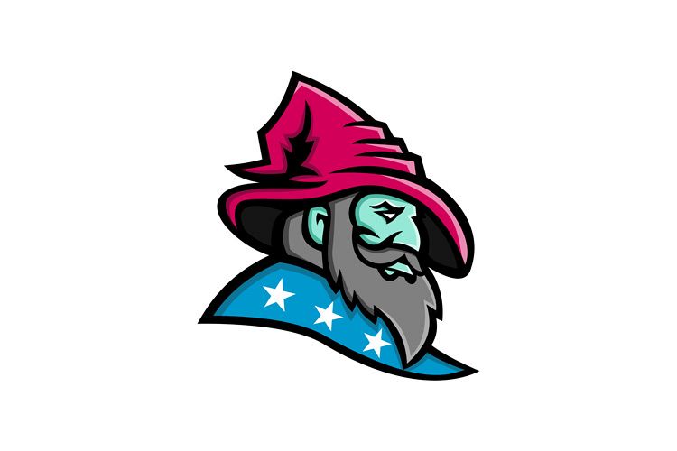 Wizard With Stars Mascot