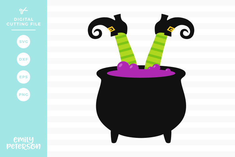 Witch in Cauldron SVG DXF EPS PNG