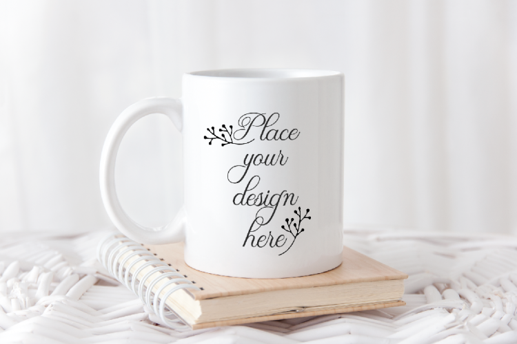 Coffee 11oz mug mock up back to shcool mockup stock photo