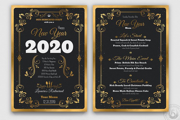 New Year Menu Template example image 1