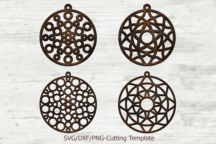 Mandala earrings bundle templates laser cut wood leather svg