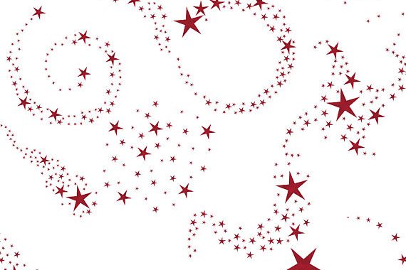 Red Foil Swirling Stars Clipart