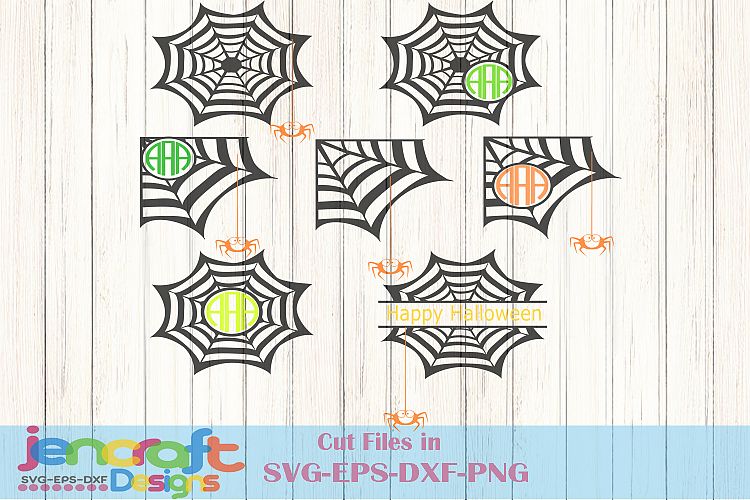 Spider Web SVG Halloween Monogram Frame Designs SVG