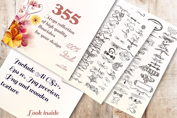 Bundle of vintage flourishes