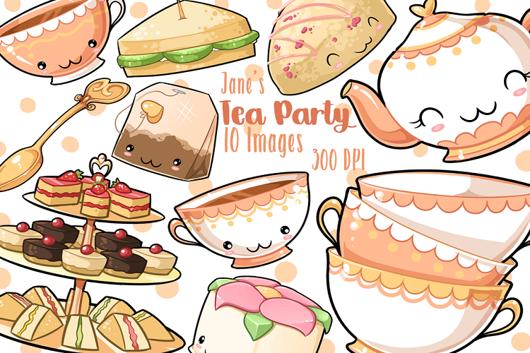 Kawaii Tea Party Clipart