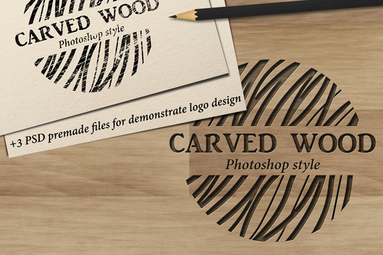 Carved wood layer style for Photoshop