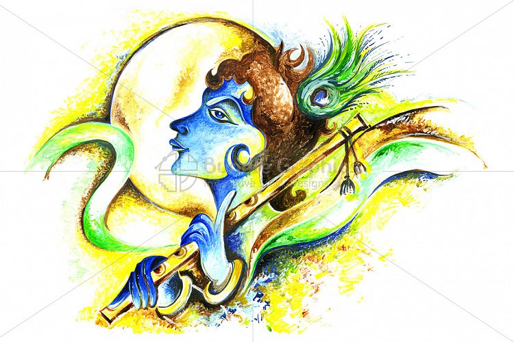  Lord Krishna - Abstract Painting