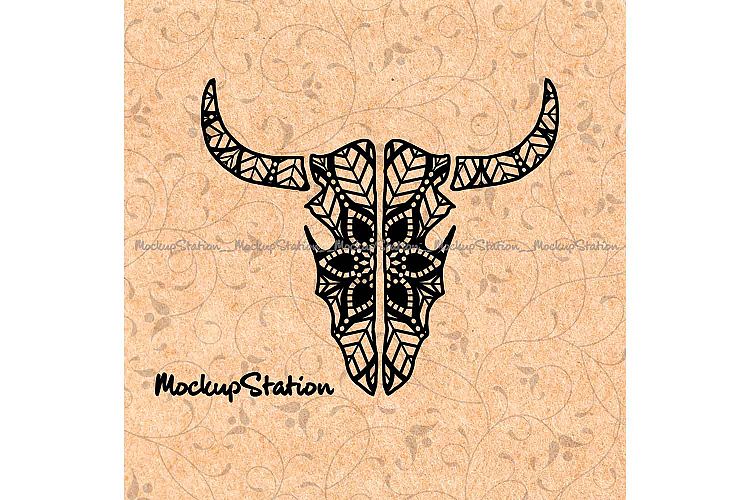 Longhorn Southern Mandala Zentangle Boho Gypsy Decor svg