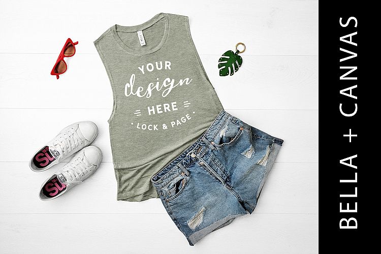 Heather Stone Mockup Bella Canvas 8803 Tank Top Ladies Vest