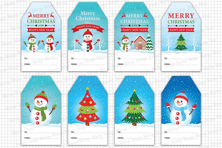 Christmas Gift Tags Printable, Christmas Graphic and Illustrations, Scrapbooking, Card Making, Labels, Christmas Decorations