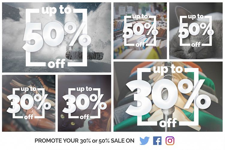 "Up to 50% Off" - Inform your customers about your Winter Sale example image 1