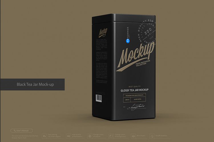 Black Tea Jar Mock-up