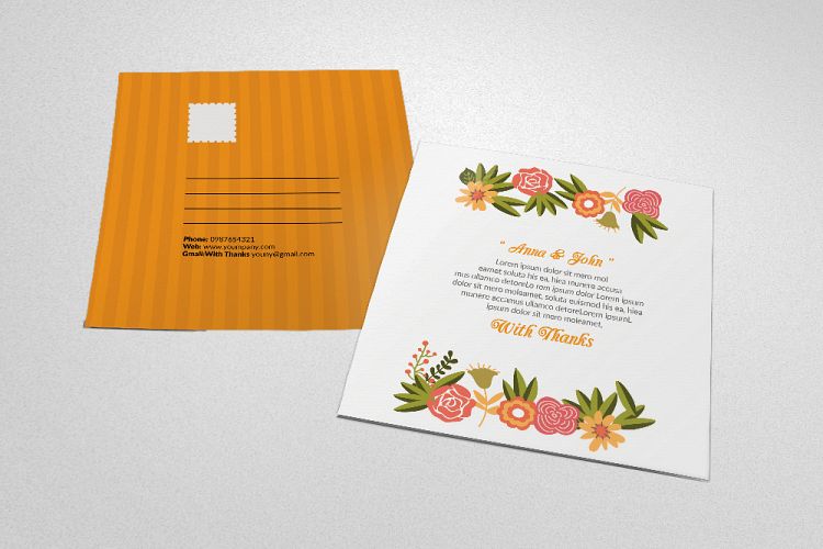 Floral Wedding Invitation Postcard