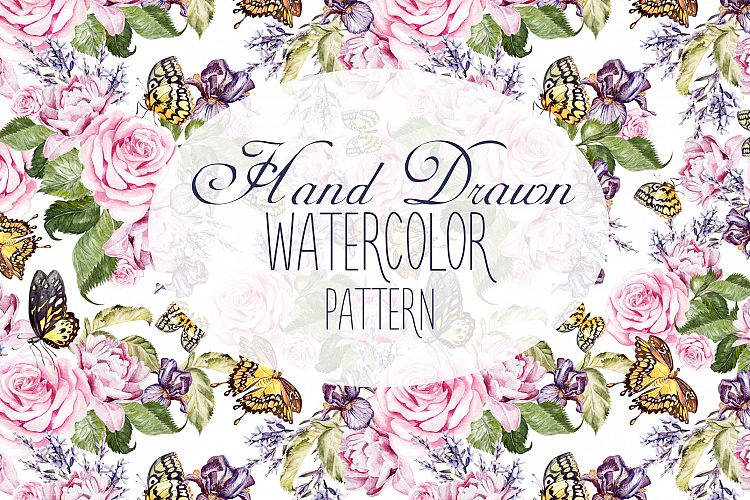14 Hand drawn watercolor patterns