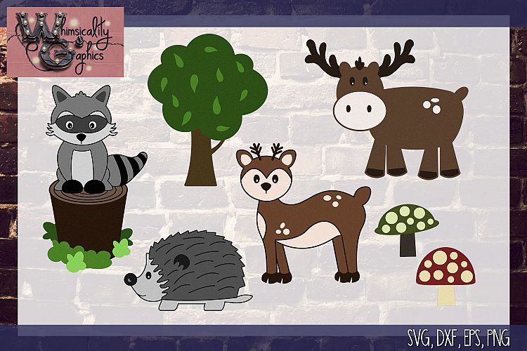 Whimsy Wood Creatures Set SVG DXF PNG JPG Comm