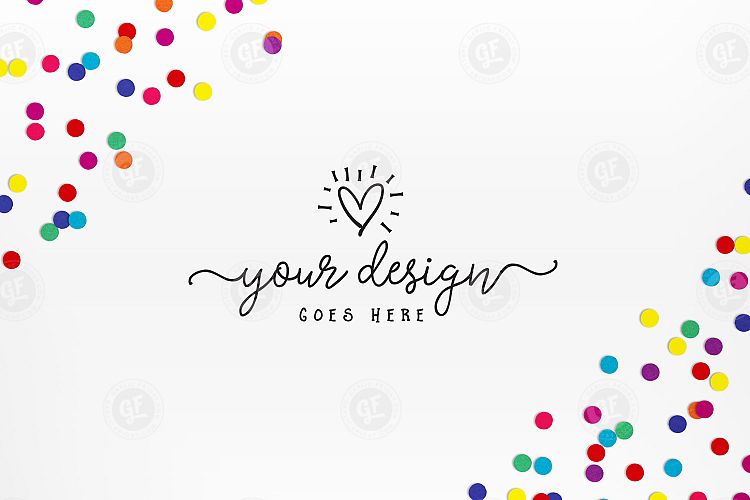 Rainbow confetti on white background 0030-01