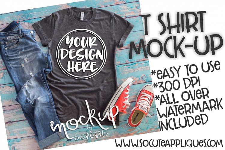 Gray t shirt mock up 6496