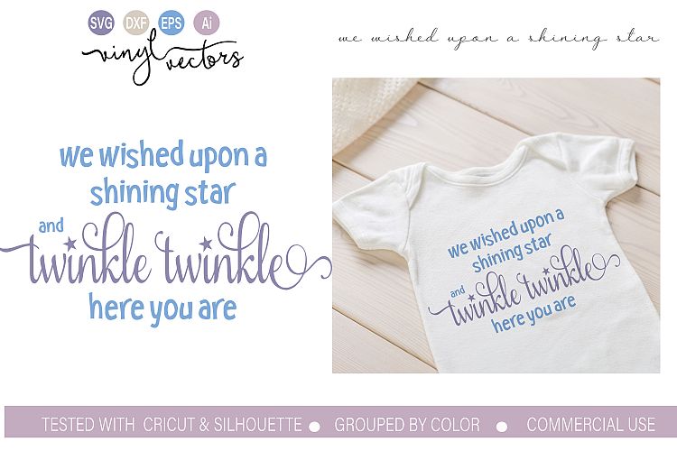 We wished upon a shining star DXF SVG Cut File