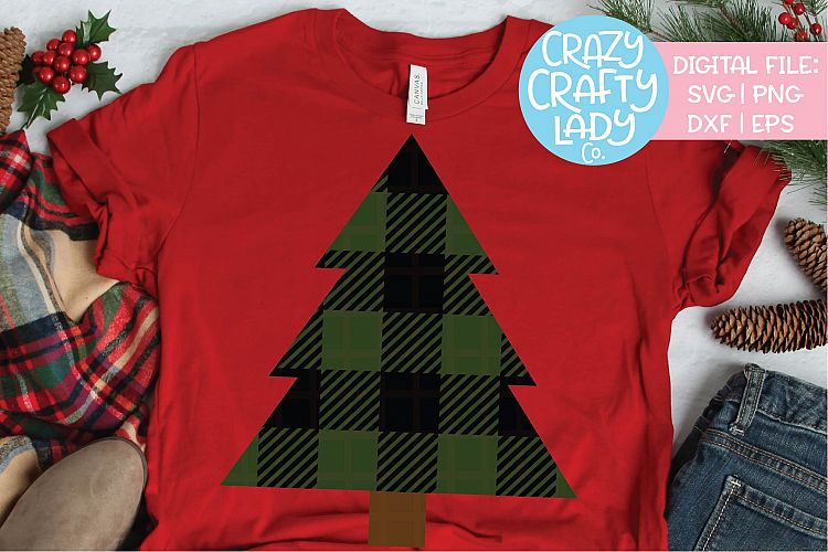 Buffalo Plaid Christmas Tree SVG DXF EPS PNG Cut File