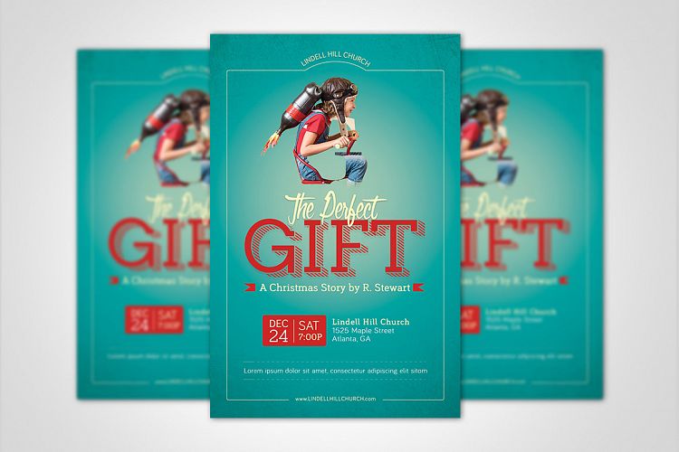 Perfect Gift Church Flyer Poster Template example image 1