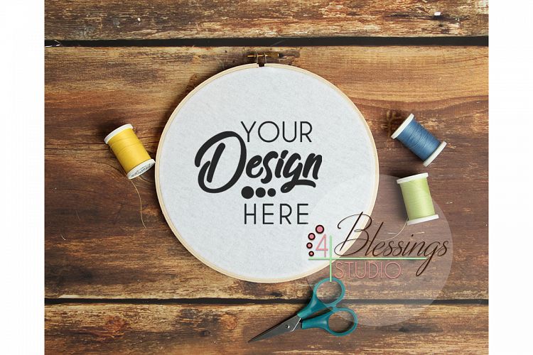 Embroidery Hoop Mockup Sewing Hoop Template Photo