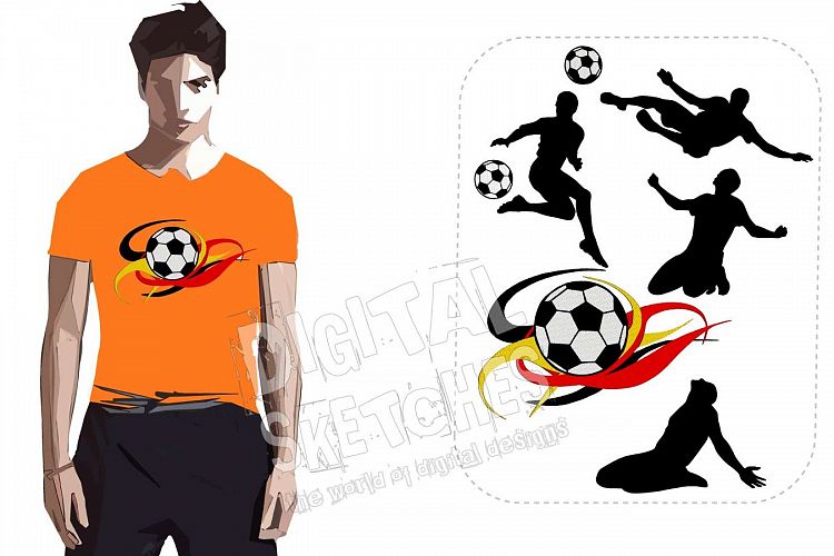 Soccer Ball Player Sport Machine Embroidery Design Set