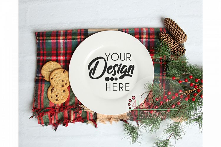 Plate Mockup, Christmas Mockup, Cookie Plate Mock Up