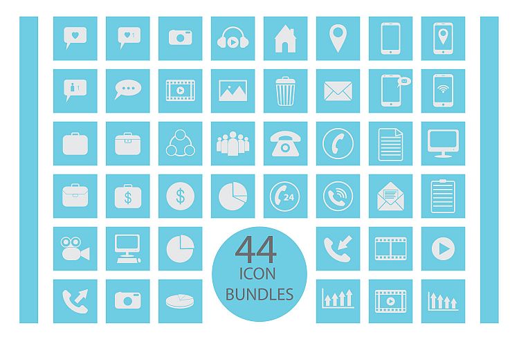 flat icon bundles vector pack