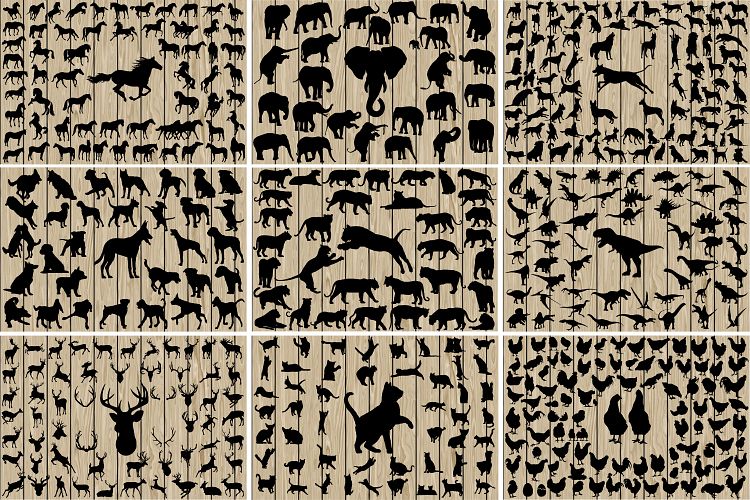 505 Animal Bundle Silhouette SVG, Vector, DXF, EPS, PNG.