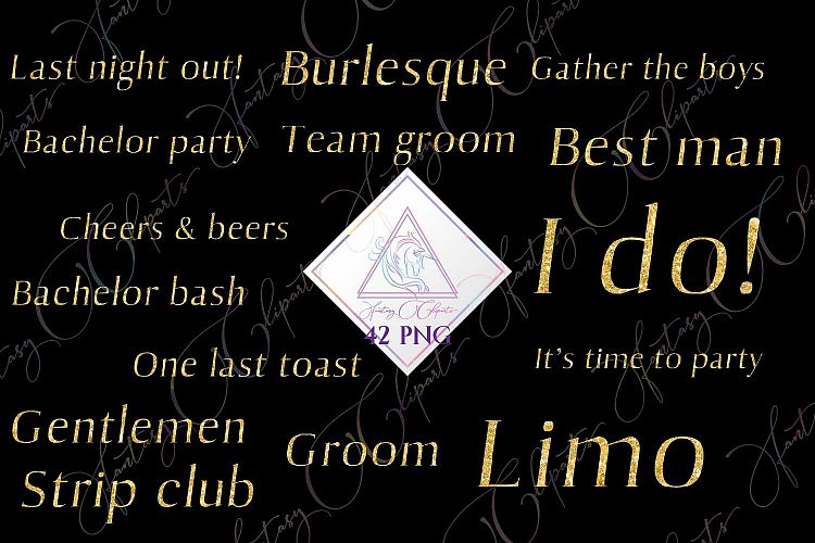 Bachelor Party Word Art Clipart
