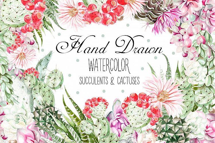 Watercolor SUCCULENTS & CACTUSES