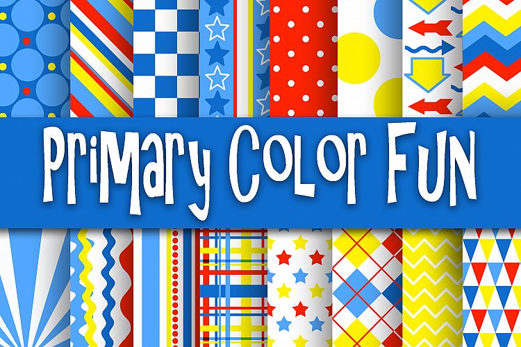 Primary Color Fun Digital Papers