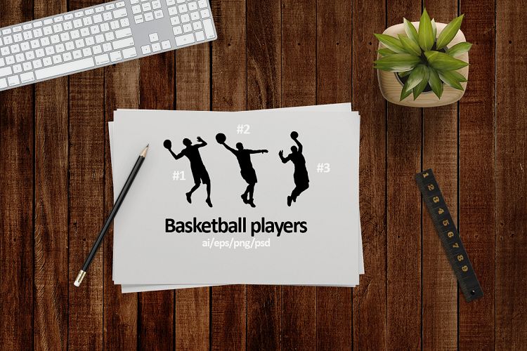 Basketball players. Silhouettes.
