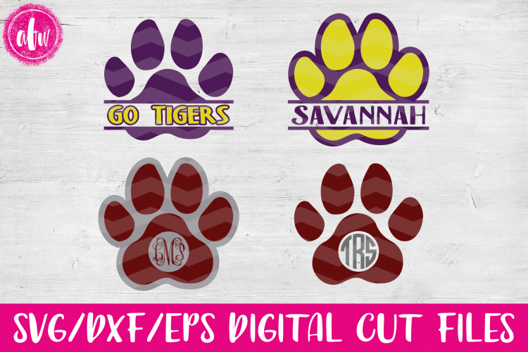 Download Split & Monogram Paws - SVG, DXF, EPS Cut Files (16170) | SVGs | Design Bundles