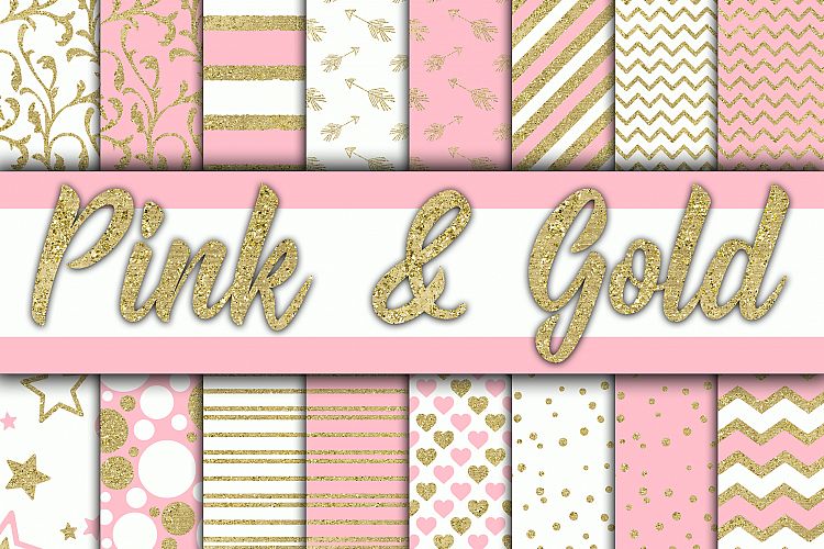 Pink and Gold Digital Paper