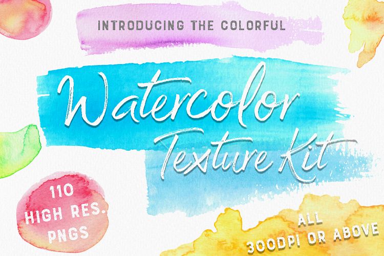 The Colourful Watercolour Texture Kit