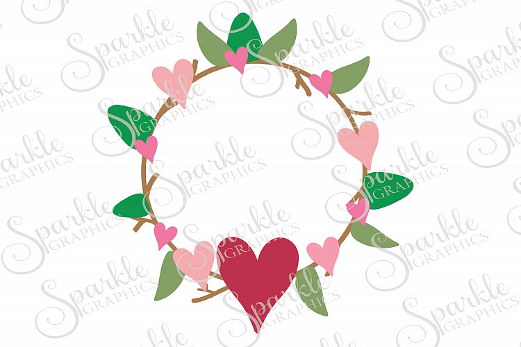 Valentine Wreath Cut File  | SVG, EPS, DXF, PNG