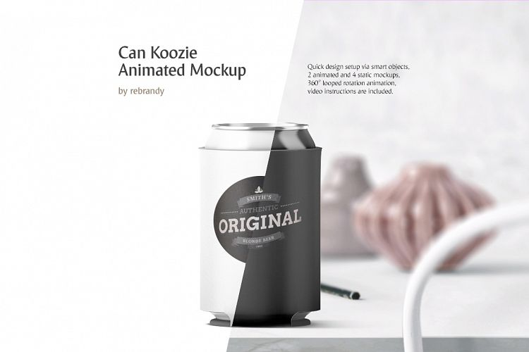 Can Koozie Animated Mockup