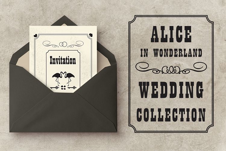 Wedding set Alice in Wonderland
