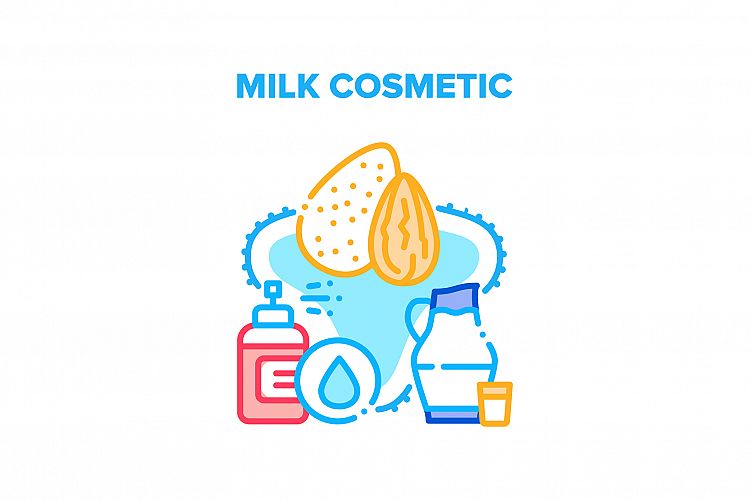 Milk Cosmetic Vector Concept Color Illustration