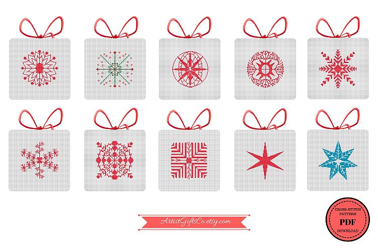 Christmas Series Snowflakes, Counted Cross Stitch Pattern