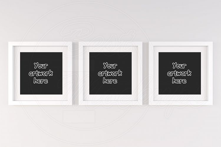 Set of 3 handing square frame mockup