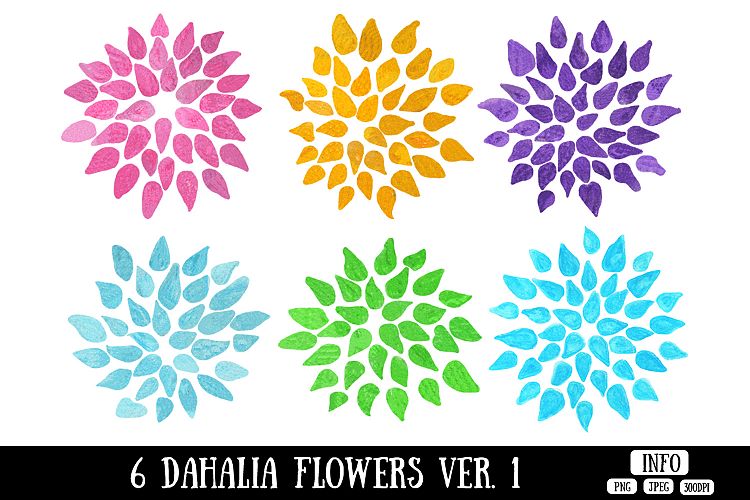 Dahlia Flower Clip Art Ver. 1